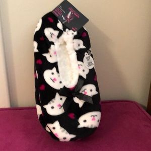 Black cat slipper socks size S-M 5.5 - 7.5